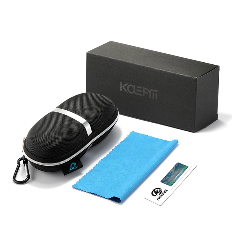 Мужские поляризационные солнцезащитные очки KDEAM мягкие черные из материала TR90 с