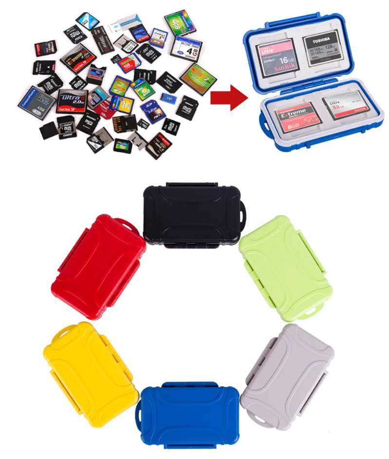 

Чехол для карт памяти SD, SDHC, MMC, CF, водонепроницаемый