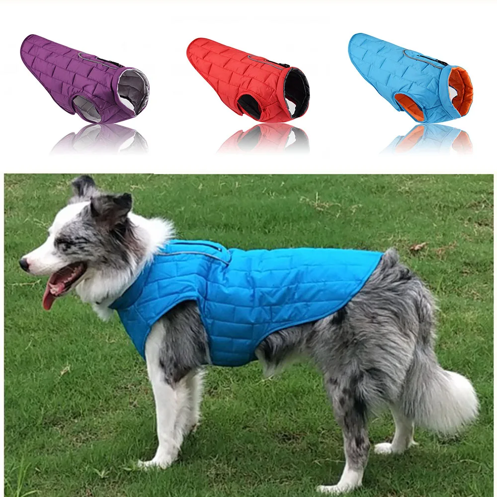 Уличная Водонепроницаемая зимняя одежда для домашних животных светоотражающие