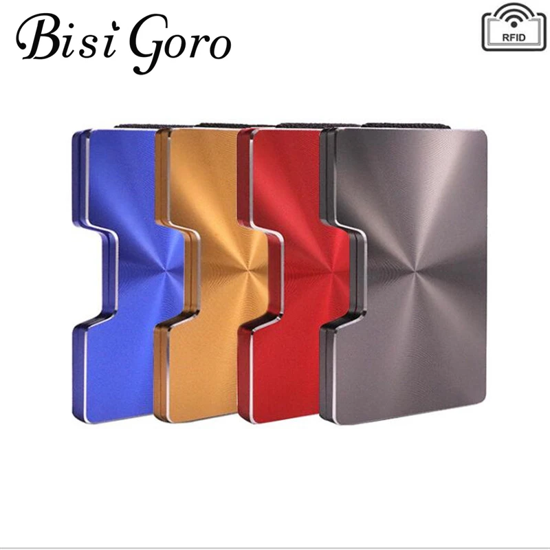 BISI GORO/2021 металла с функцией блокировки RFID карты Алюминиевый держатель для мужчин