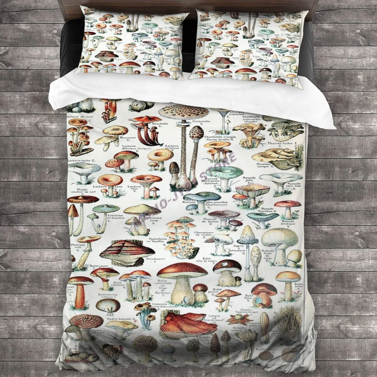 

Adolphe Millot - Champignons Pour Tous - French Vintage Poster Bedding Set Duvet Cover Pillowcases Comforter Bedding Sets