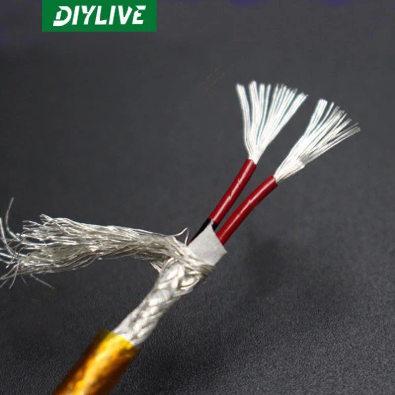 

DIYLIVE American fever two core with shielded silver-plated cable audio cable signal cable power cable horn cable
