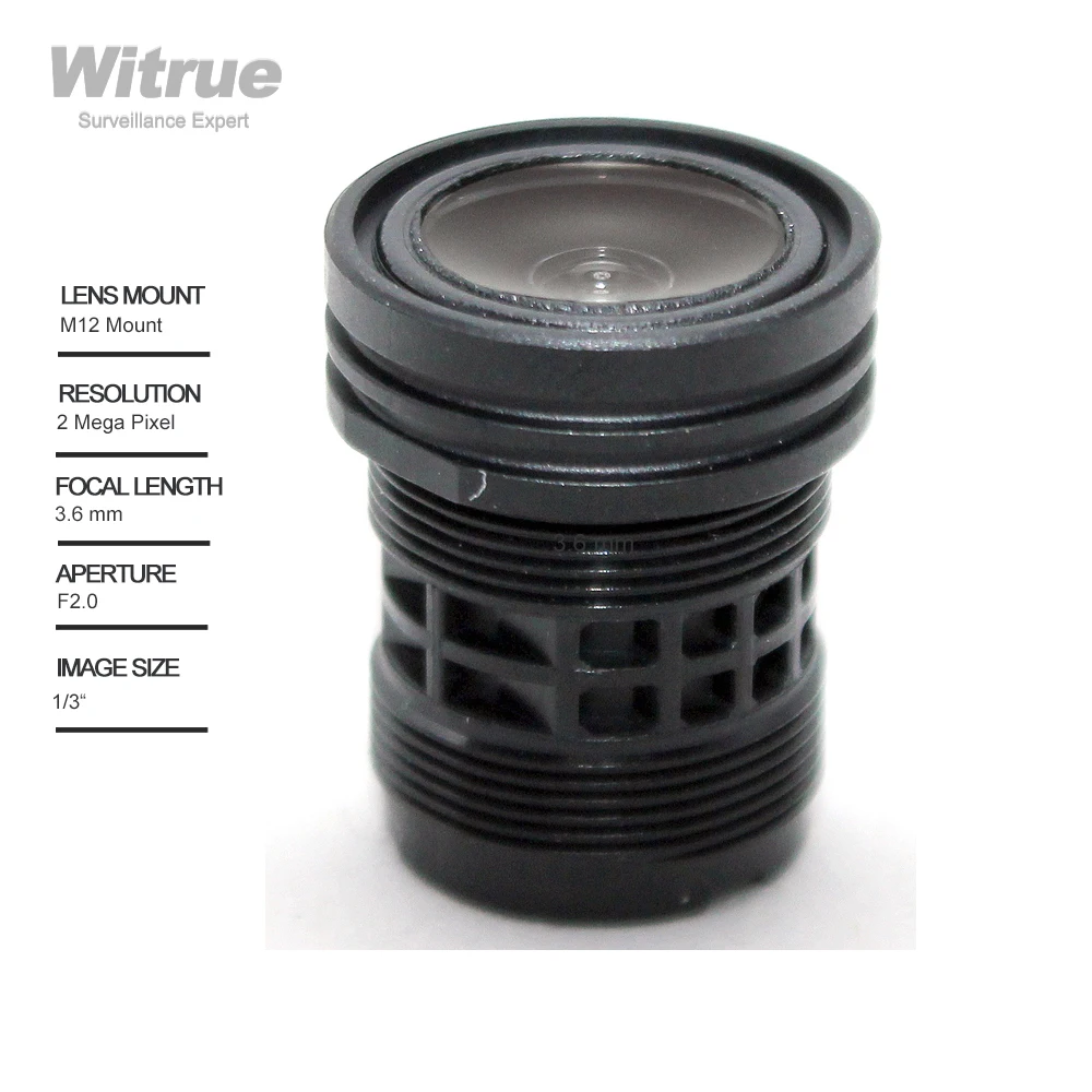 Witrue Cctv Lens 3.6mm 2 Mega Pixel M12 Mount  1/3
