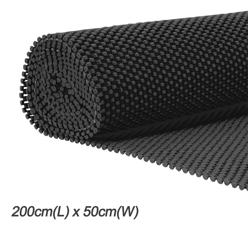 Черный 200x50 см Автомобильный багажник Липкий Коврик Противоскользящий Outsize сетка тканевые подкладки пена нескользящий на заказ Ванная комната Кухня нескользящий коврик - Цвет: Черный