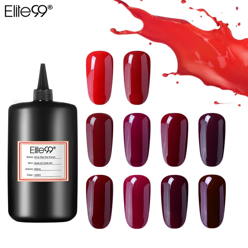 

Elite99 Wine Red Series Gel Nail Polish Nude Grey Nail Lacquer Enamel UV LED Soak Off Gel Polish Nail Art Manicure 250ml