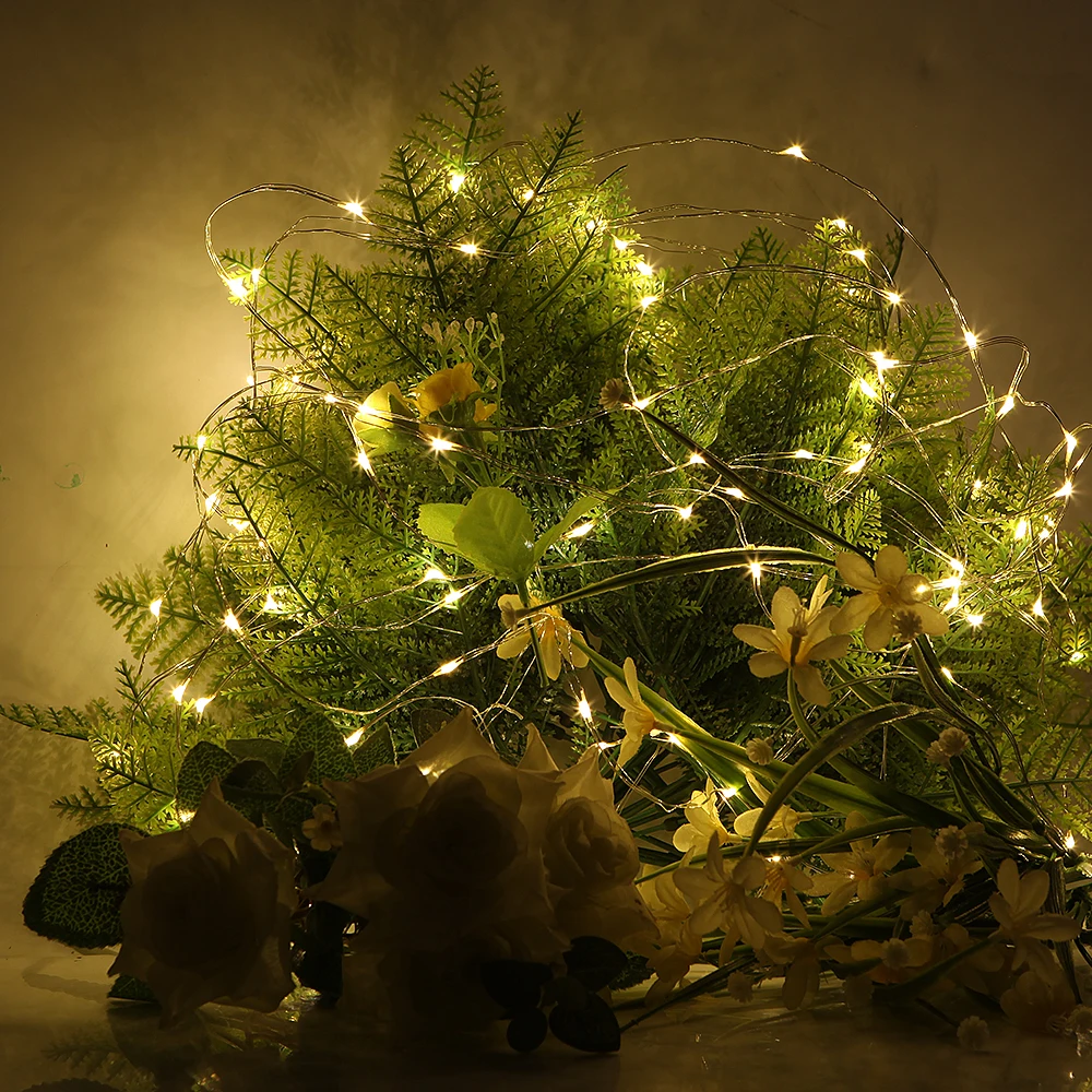 DC12V Wedding String lights10M 5M Warm White Indoor Outdoor Silver Wire for Bedroom Patio Garden Party Christmas 50pcs/lot | Лампы и