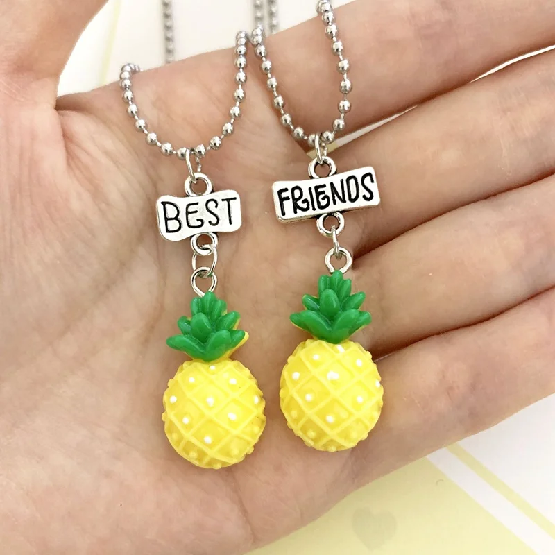 Желтый Ананасовый кулон bff имитация детского ожерелья лучшие друзья мальчики