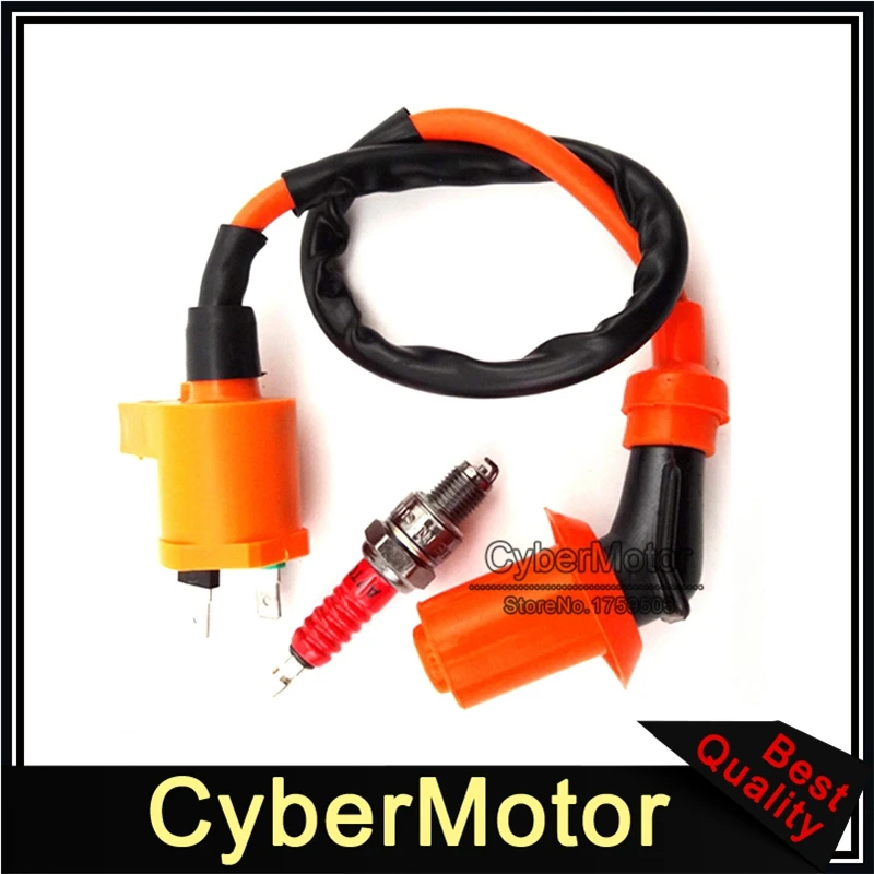 Производительность гоночный катушка зажигания + A7TC Свеча для китайского GY6 50cc 125cc