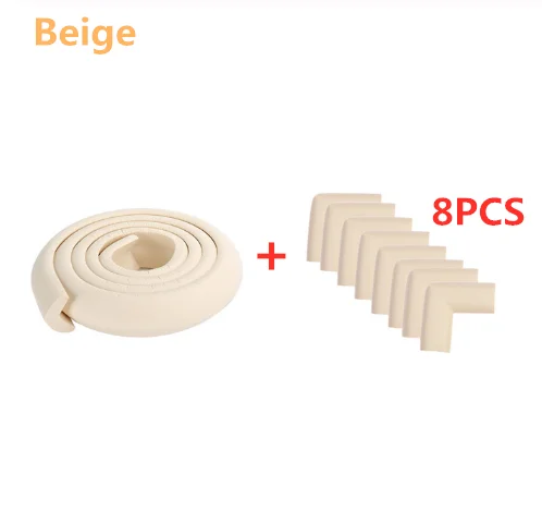 2M Baby Safety Corner Protector Children Protection Furniture Corners Angle Protection Child Safety Table Corner Protector Tape - Цвет: Beige-8pcs