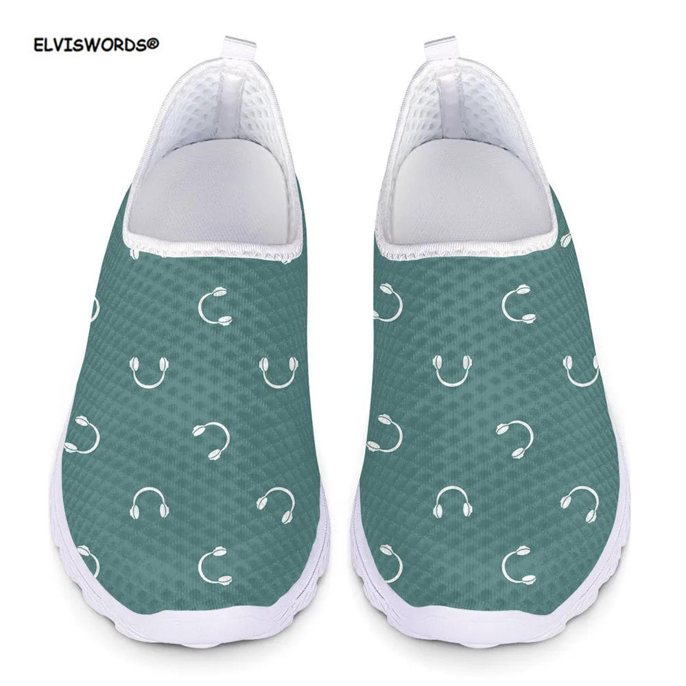Кроссовки ELVISWORDS женские сетчатые мягкие легкие сникерсы с принтом музыкального