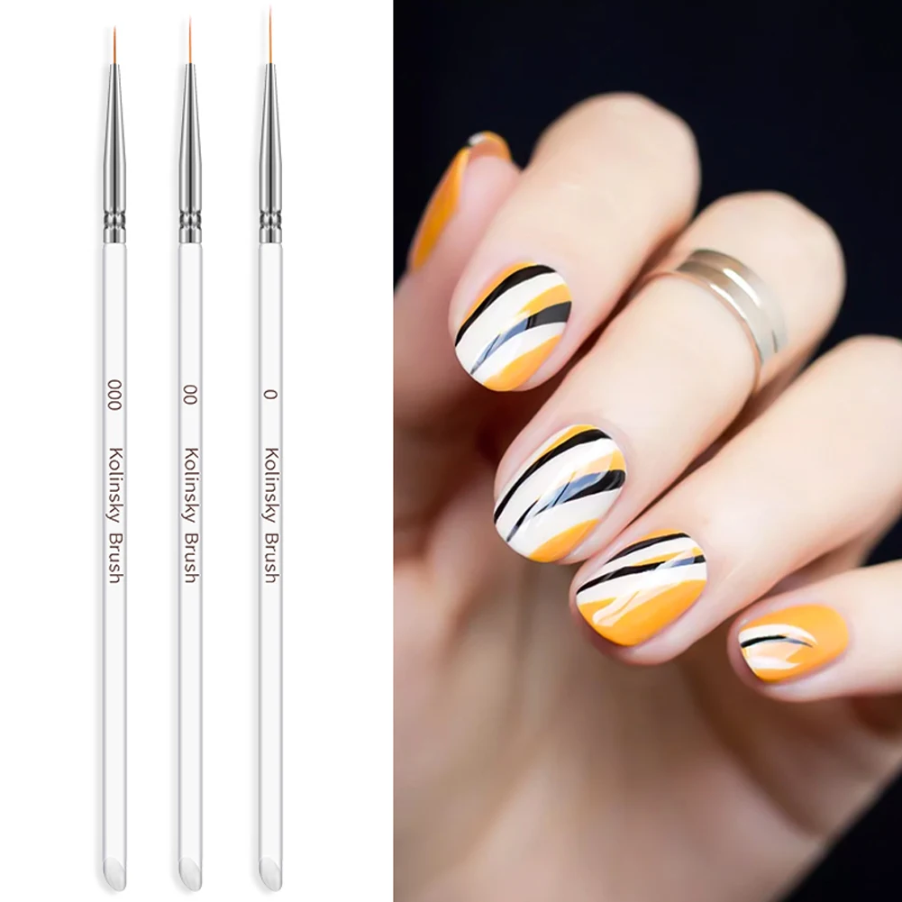

3pcs nail DIY pull line pen drawing painting striping plastic superfine brush kit tools nail transparent line drawing pen New