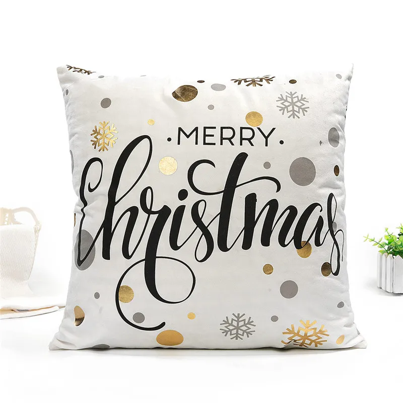 Рождественская подушка с надписью Fuwatacchi декоративная Экологичная из золотой