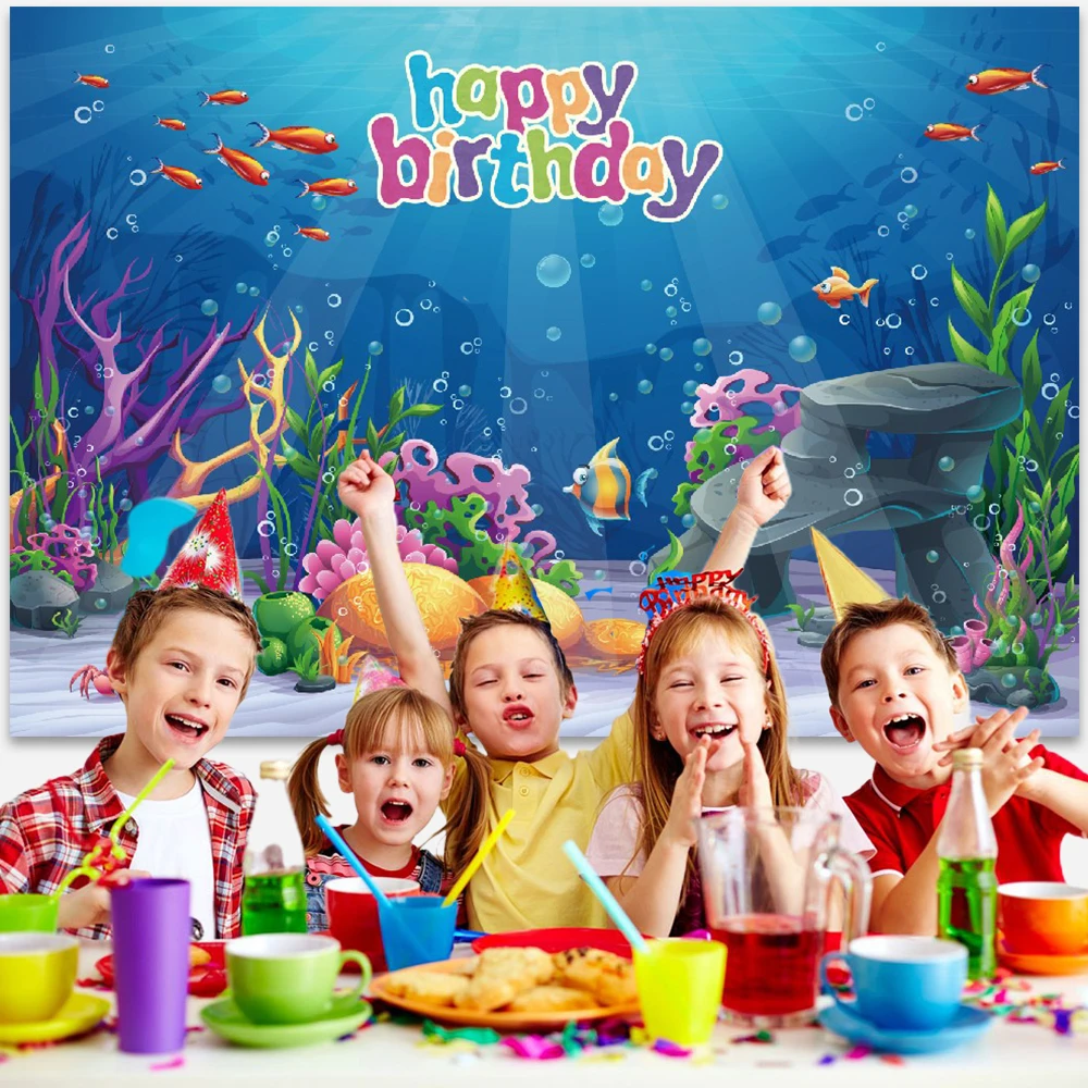 Фотофон для студийной фотосъемки с изображением морских птиц и кораллов |