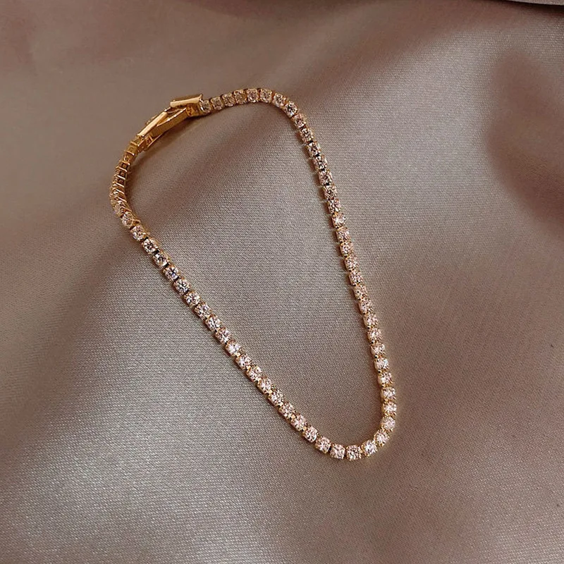 

New Simple Luxury Zircon Single Layer Ladies Bracelet 2021 Fashion Creative Jewelry Wedding Party Exquisite Girl Bracelet