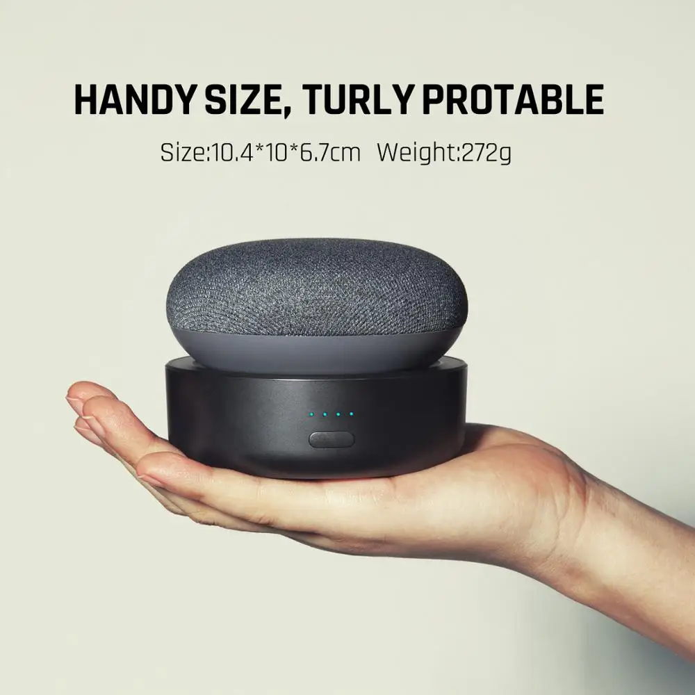 Фото GGMM N2 батарея база для Google Nest Mini 2 голосовые ассистенты внешний аккумулятор 10000 мАч аккумуляторная батарея Чехол №2