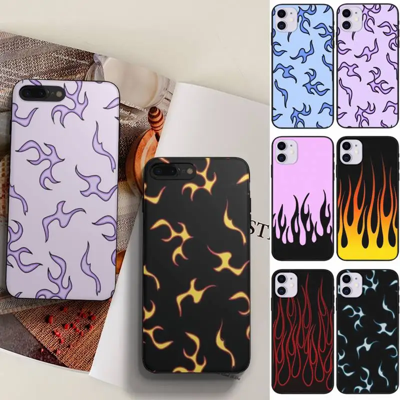 

Red&green Flame Phone Case Fundas Shell Cover For Iphone 6 6s 7 8 Plus Xr X Xs 11 12 13 Mini Pro Max