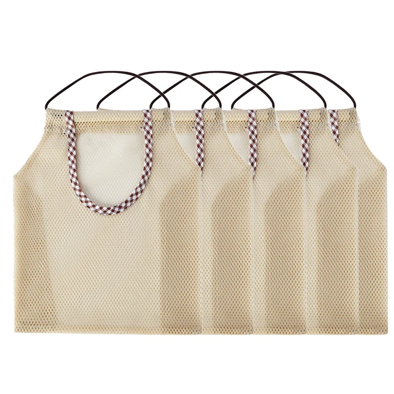 

5 шт. белый чеснок сетчатый мешок для хранения сумка Защитная сетка для фруктов мешочной пряжи сетчатый мешок глаз от насекомых Фильтр Тканы...