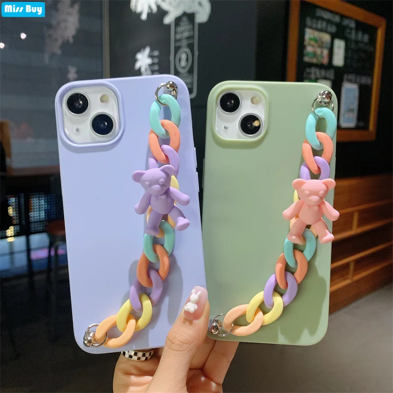 

Rainbow Wristband Matte Phone Silicone Cases For Samsung Galaxy A51 A71 A12 A32 A42 A52 A72 A22 A82 A31 5G A10s A20s Cover Coque