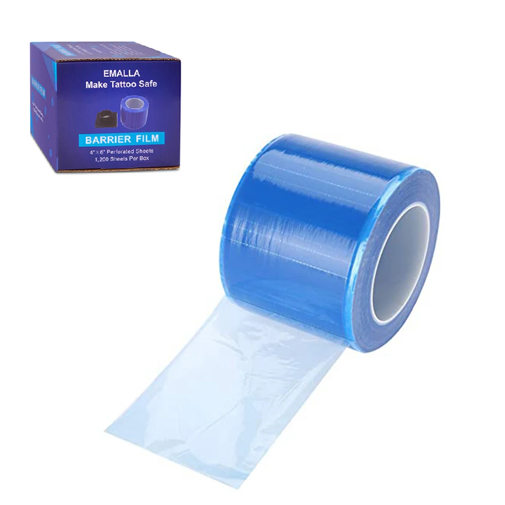 

Barrier Film 1200 Sheets Barrier Film Roll with Dispenser Thick Disposable Protective PE Film Barrier Tape for Defend Against
