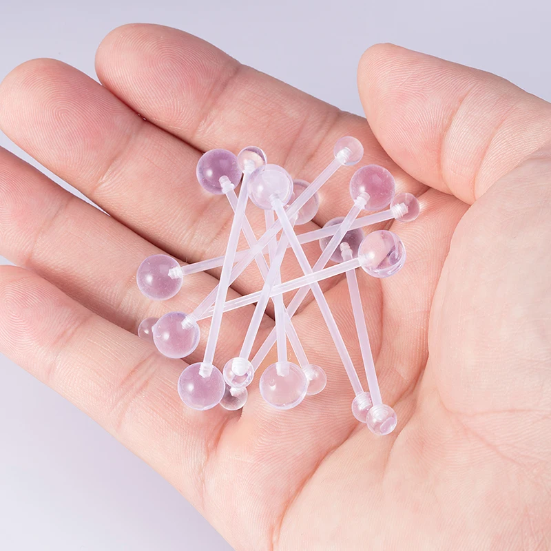 

10-30pcs Acrylic Flexible Navel Piercing Clear Belly Button Rings Pregnancy Sport Maternity Bar Retainer Women Body Jewelry 14G