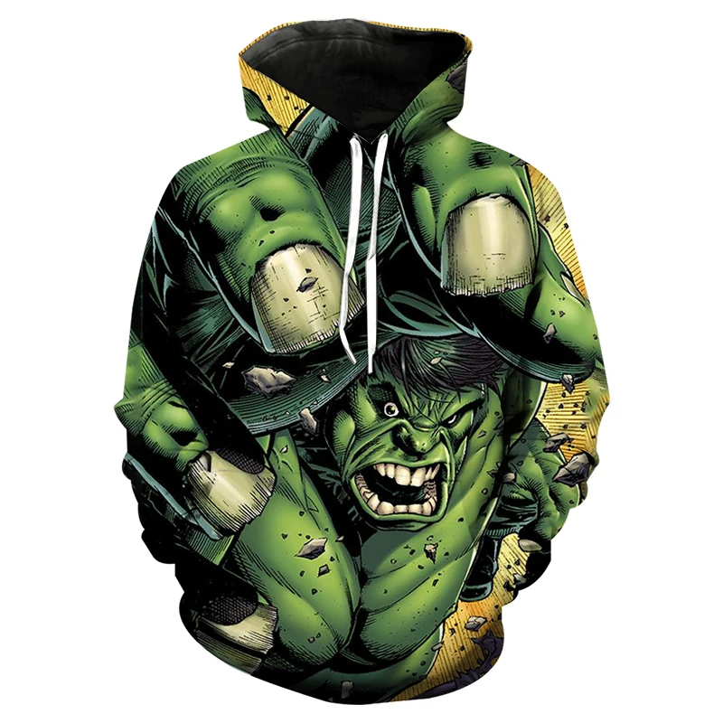 

2022 New Spring and Autumn Hulk Men's Men's Super Dalian Hoodie 3D Cartoon Printing Children's Loose Hoodie Emo Men's Top