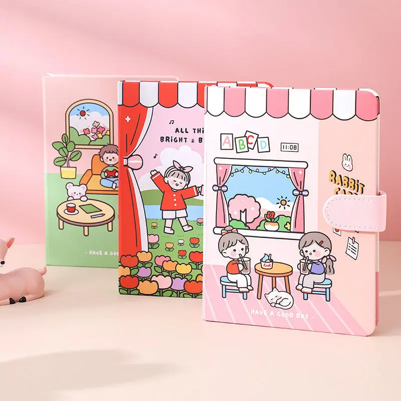 

Notebook Girl Books Small Fresh Cartoon Cute Hand Account Art Student Notepad Heart-Shaped Wholesale Libros Chinese Daily Pages