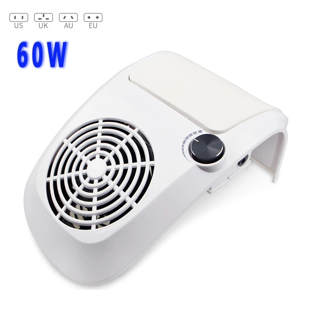 

60W Strong Vacuum Suction Nail Art Fan Vacuum Cleaner Manicure Tool With Suction Adjustment Nail Salon Equiment