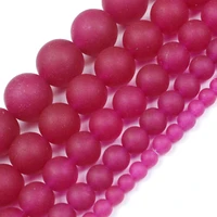 natural stone matte rose red chalcedony beads round loose spacer beads 4681012mm for jewelry making fit diy bracelet