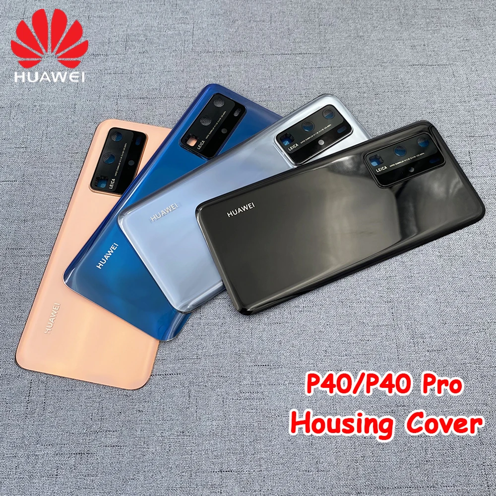

100%Official Huawei P40/P40 Pro Cover New Battery Back Housing Replacement Repair Parts Rear Door Case With Camera Frame Lens