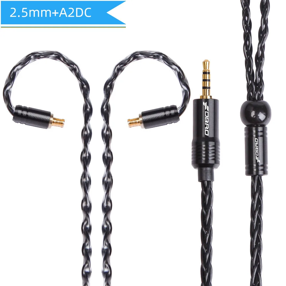2.5mm A2DC Black FDBRO 8 ядерный мини посеребренные компакт-дисков кабель IE80 MMCX 2Pin A2DC IM 2,5/3,5/4,4 мм балансный кабель для SE315 SE425 SE535 SE846 UE900 H3 - Цвет: 2.5mm A2DC Black