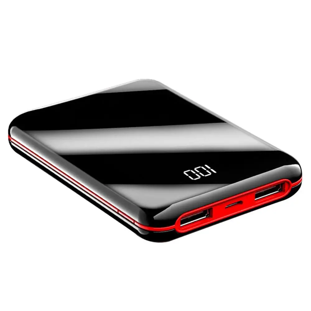 Мини Внешний аккумулятор 10000 мАч с зеркальным экраном портативное зарядное