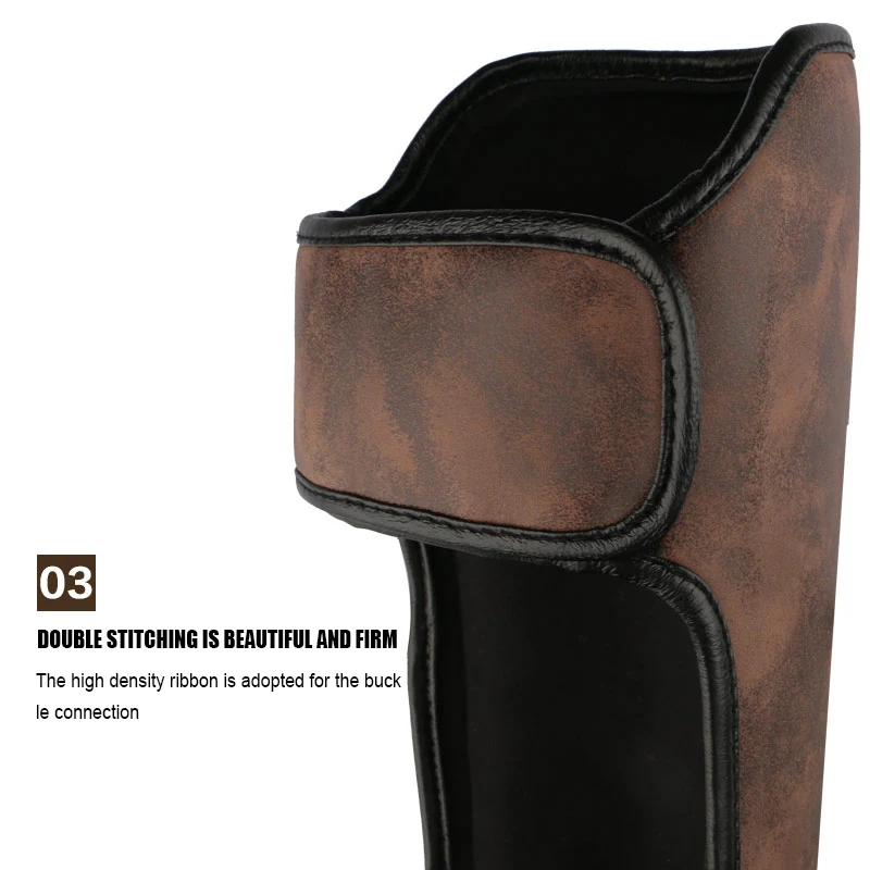 Накладки для ног кожаные в стиле ретро тайского бокса MMA тхэквондо|Щиток на