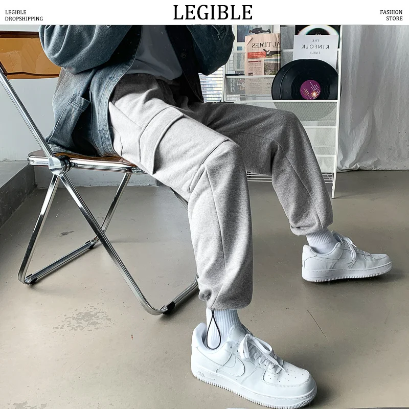 

Autumn Spring Casual Pants Men Solid Sweatpant Mens Loose Mens Pant Korean Streerwear Mens Clothing