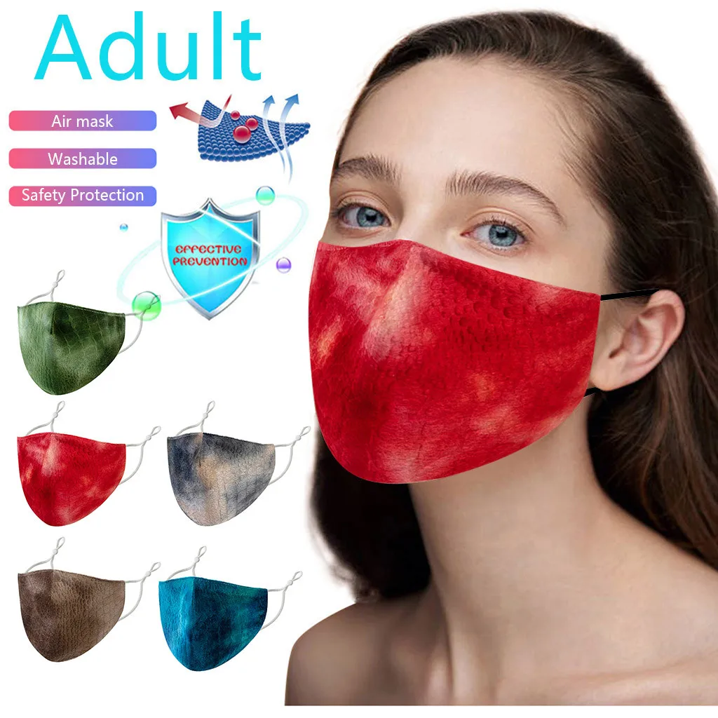 1 шт. для взрослых унисекс моющаяся печать Регулируемая дышащая хлопковая