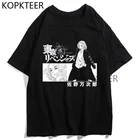 Футболка Harajuku с аниме Токийский призрак, уличная одежда Harajuku Ulzzang, летние топы с коротким рукавом в японском стиле аниме, футболки