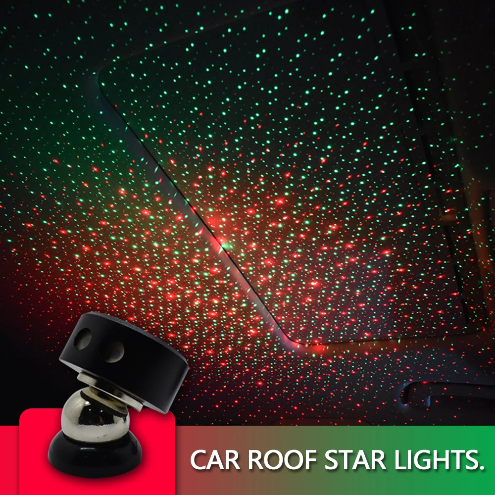 

Car Interior Roof LED Star Sky Night Light Projector Atmosphere Lamp Red-Green