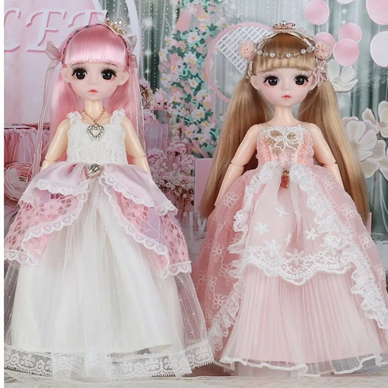 Новинка 30 см BJD кукла принцессы 3D глаза 16 суставов подвижная 1/6 платье для свадьбы