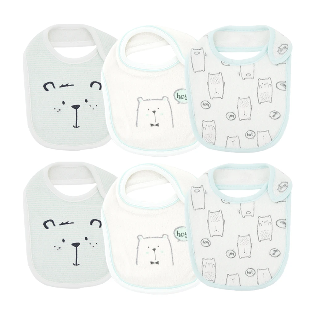 Honeyzone Baby Bibs Cotton 3pcs 6pcs baby girls boys towel bandanas scarf cosas de bebe Waterproof Triangle Cartoon stuff | Мать и