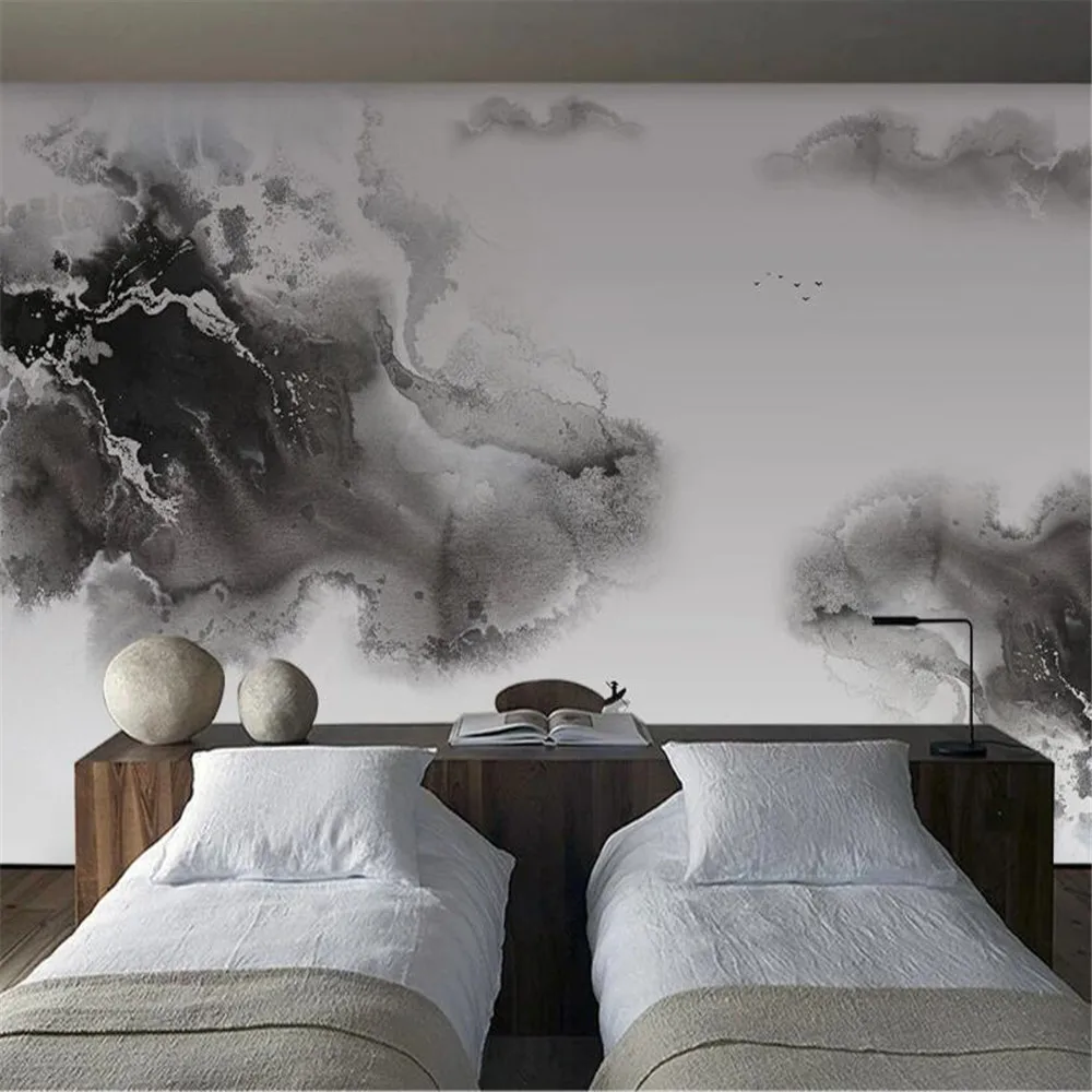 

Milofi Wall custom 3D wallpaper mural new Chinese Zen ink landscape home decoration background wall