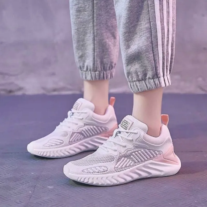 

2021 New Autumn Vulcanize Female Fashion Sneakers Lace Up Soft High Leisure Footwears Breathable Mesh Women Casual Shoes