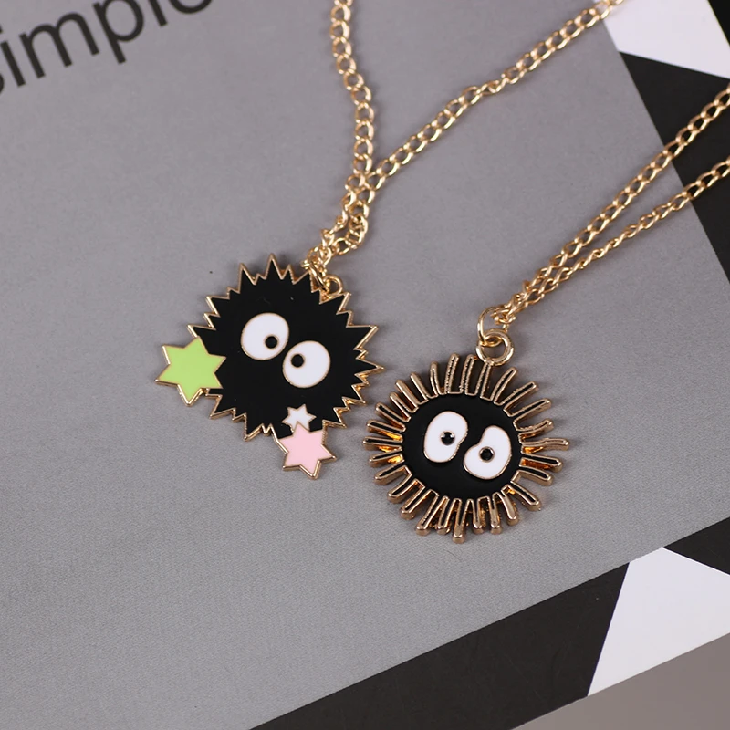 

Fashion Creative Spoof Black Briquette Pendant Necklace Women Jewelrye Sweater Chain Female Jewelry Gift 2020 New Product