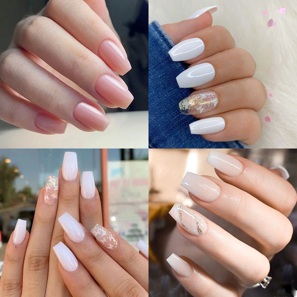 500 шт./упак. короткие ногти для гроба прозрачные натуральные белые балерины