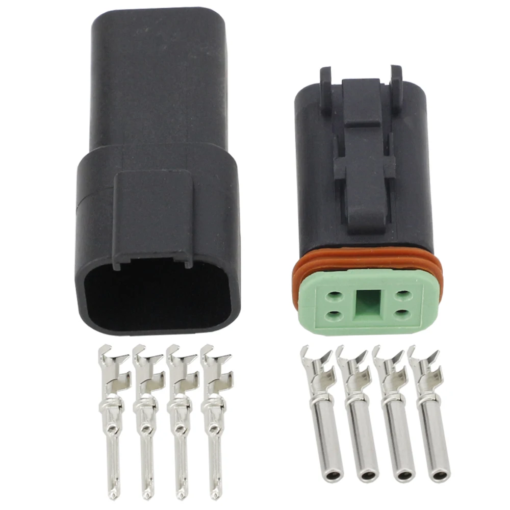 Black 5 Sets 4 Pin DJ3041Y-1.6-11/21 DT Connectors DT04-4P DT06-4S Automobile waterproof wire electrical connector plug | Обустройство