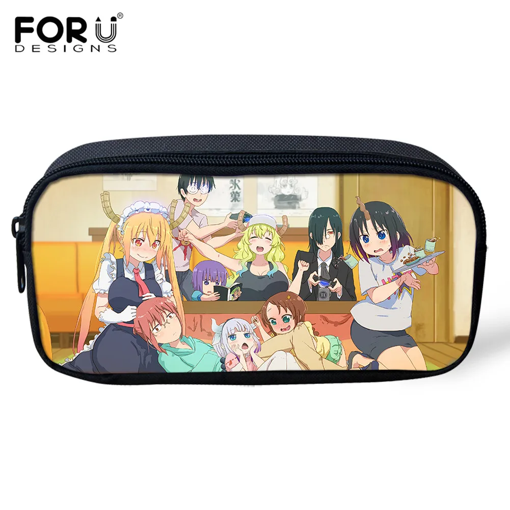 

Прочный Чехол-карандаш FORUDESIGNS Miss Kobayashi's Dragon Maid для мальчиков и девочек, дорожная женская сумка для хранения, Холщовый кошелек