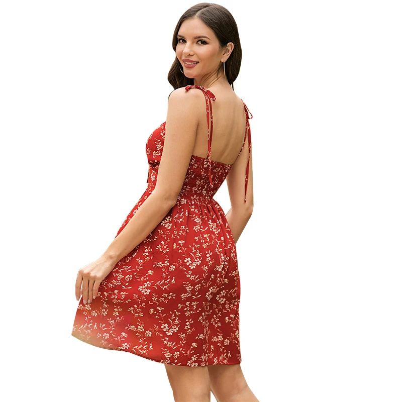 Женское платье с открытыми плечами и цветочным принтом повседневное пляжное