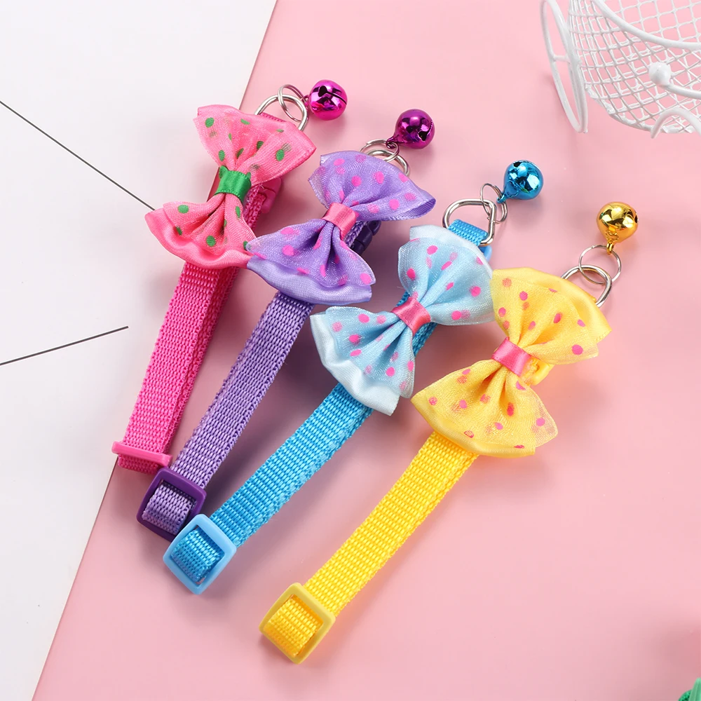 1 шт. ошейник для собак с бантом подвеска колокольчик регулируемые ошейники кошек