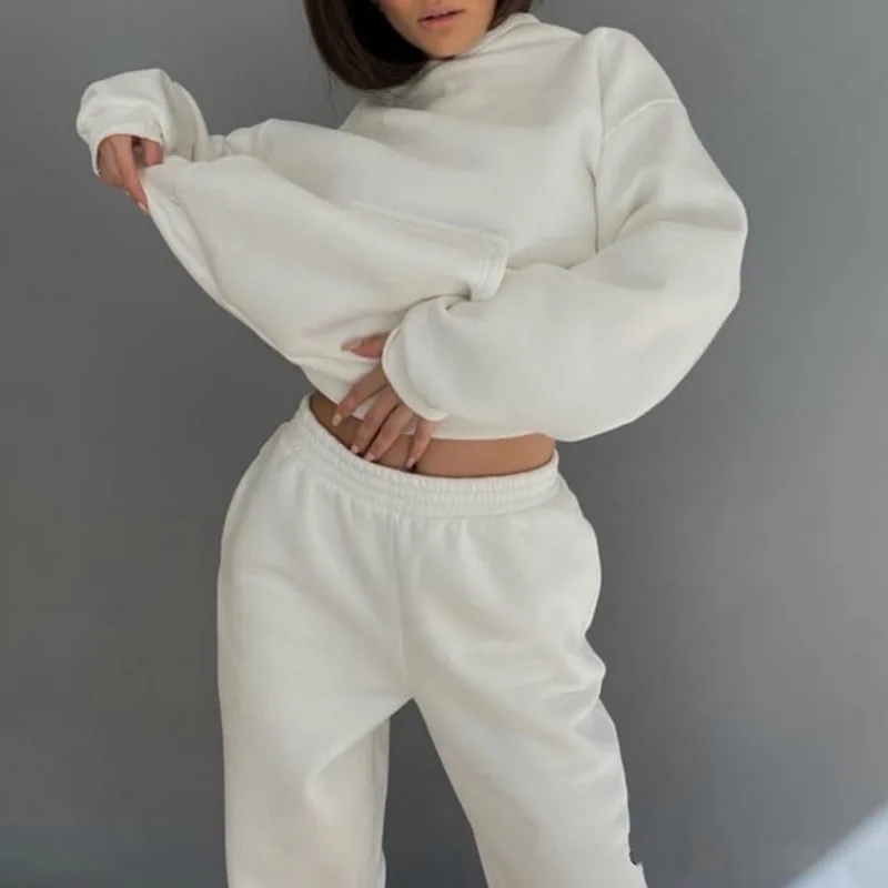 

Two Pieces Set Casual Tracksuit Women Spring Women's Sets Oversized Hooded Long Sleeve Sweatshirt Hoodie Sport Pants Lady Suit