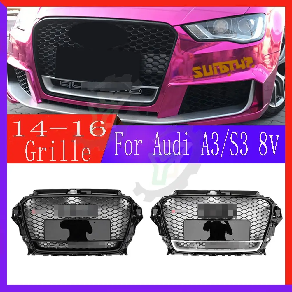 

Для Audi A3/S3 8V 2014 2015 2016 (установка для RS3 style) автомобильный аксессуар передний бампер решетка Центральная панель Стайлинг верхний гриль 14 15 16