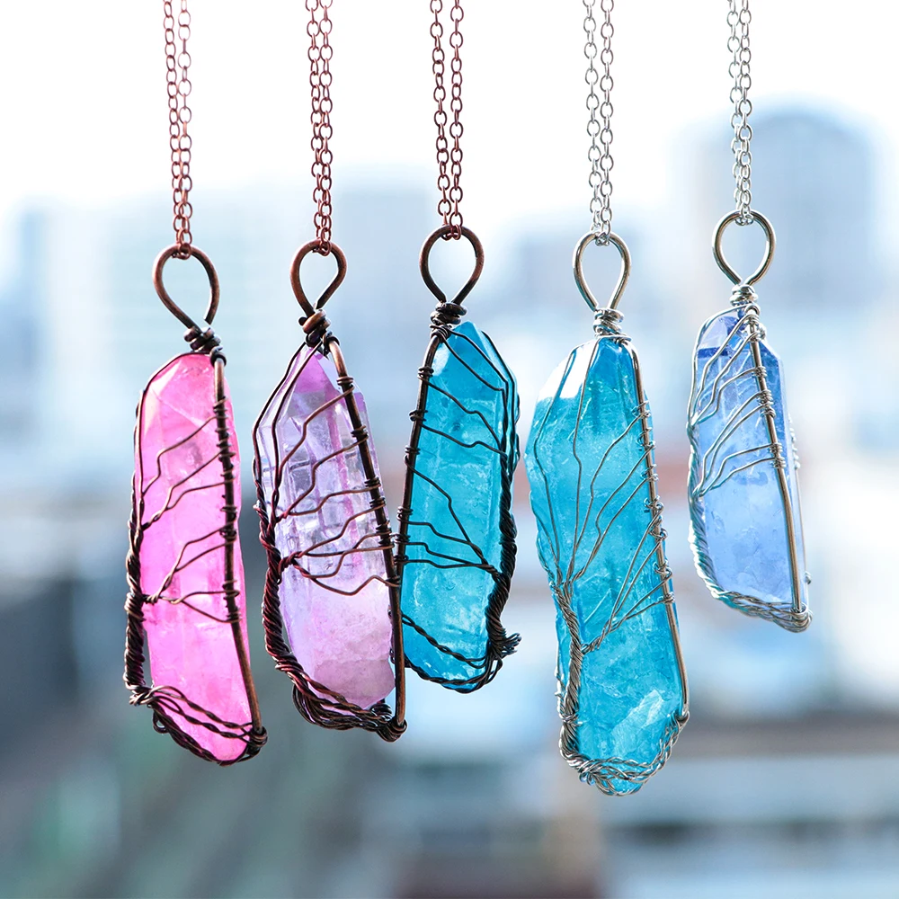 1 шт. трендовая разноцветная цепочка из сплава натуральное ожерелье с камнями