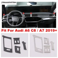 car dashboard air condition outlet vent silver cover trim stainless steel interior accessories for audi a6 c8 a7 2019 2022